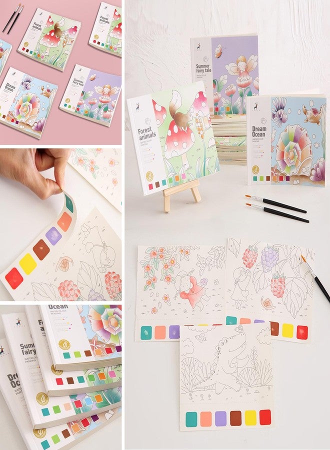 AP ARTSPER Watercolor Coloring Books 3 Pack 60 Sheet for Teens & Adults, Mess-Free Pocket Cartoon Painting Graffiti Paper Bookmarks, Arts Crafts Drawing, Party Favors, Travel Activities 5.9 * 5.1inch - Image 5
